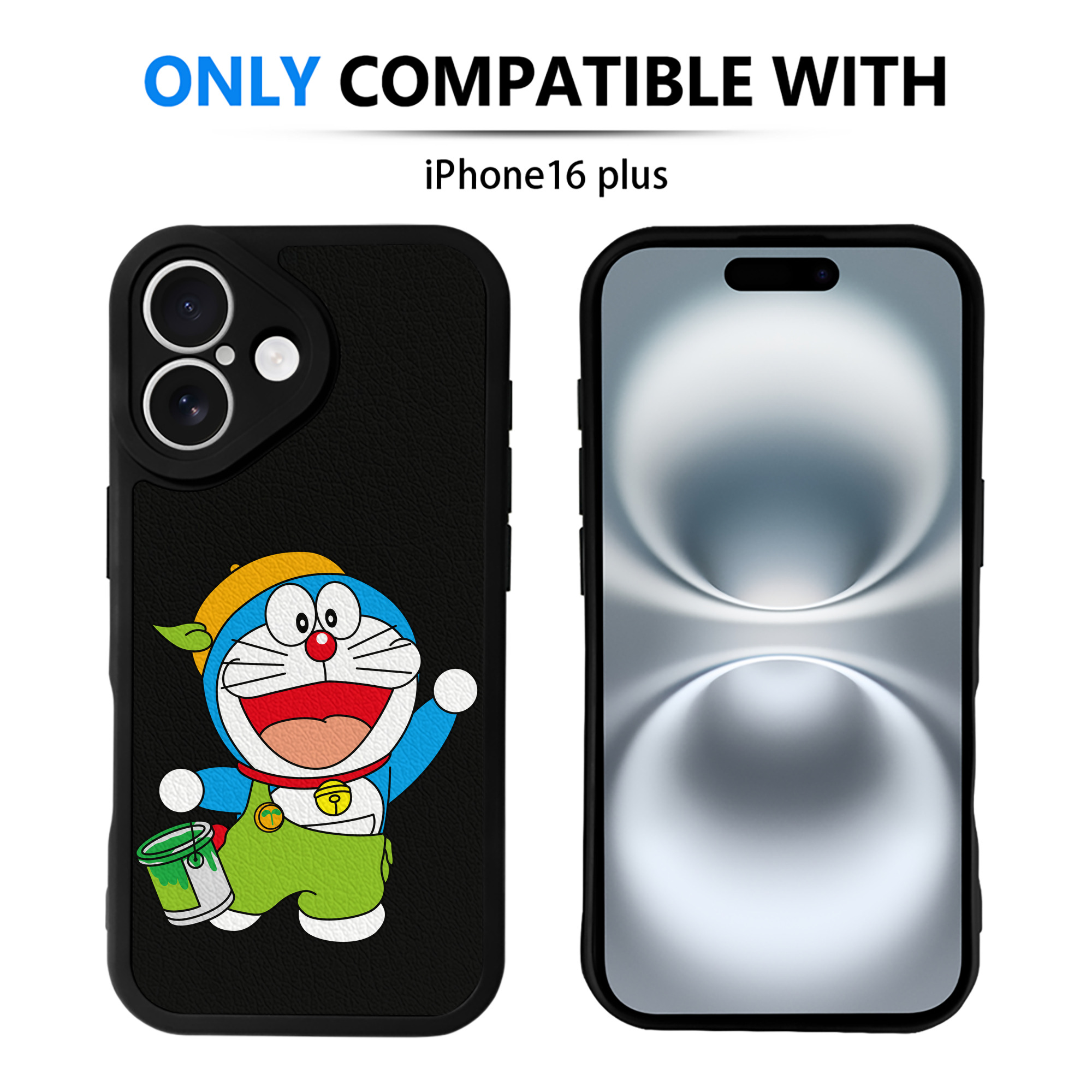 （画像用） ドラえもん Doraemon 【iPhone 16シリーズ対応】シリコンスマホケース（レザー調） 材質：シリコン